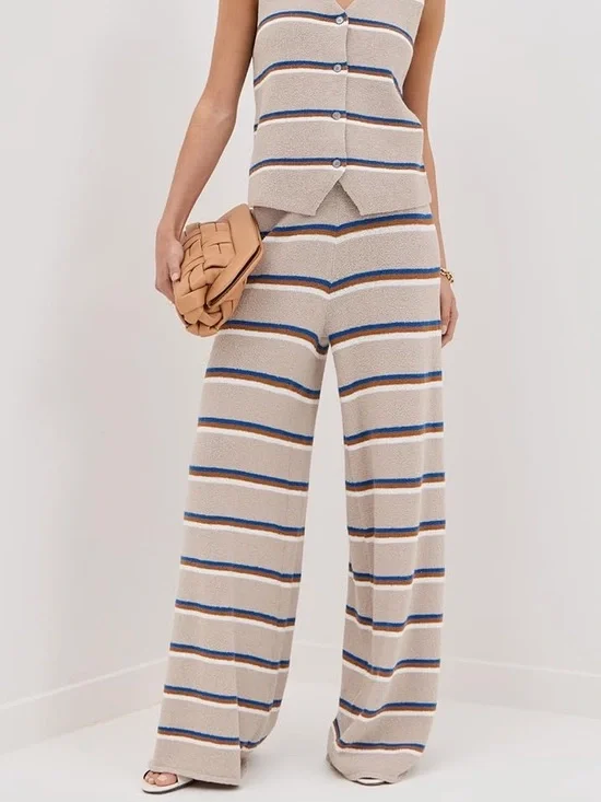 LE BOP | striped wide leg pants - Picture 1 of 3